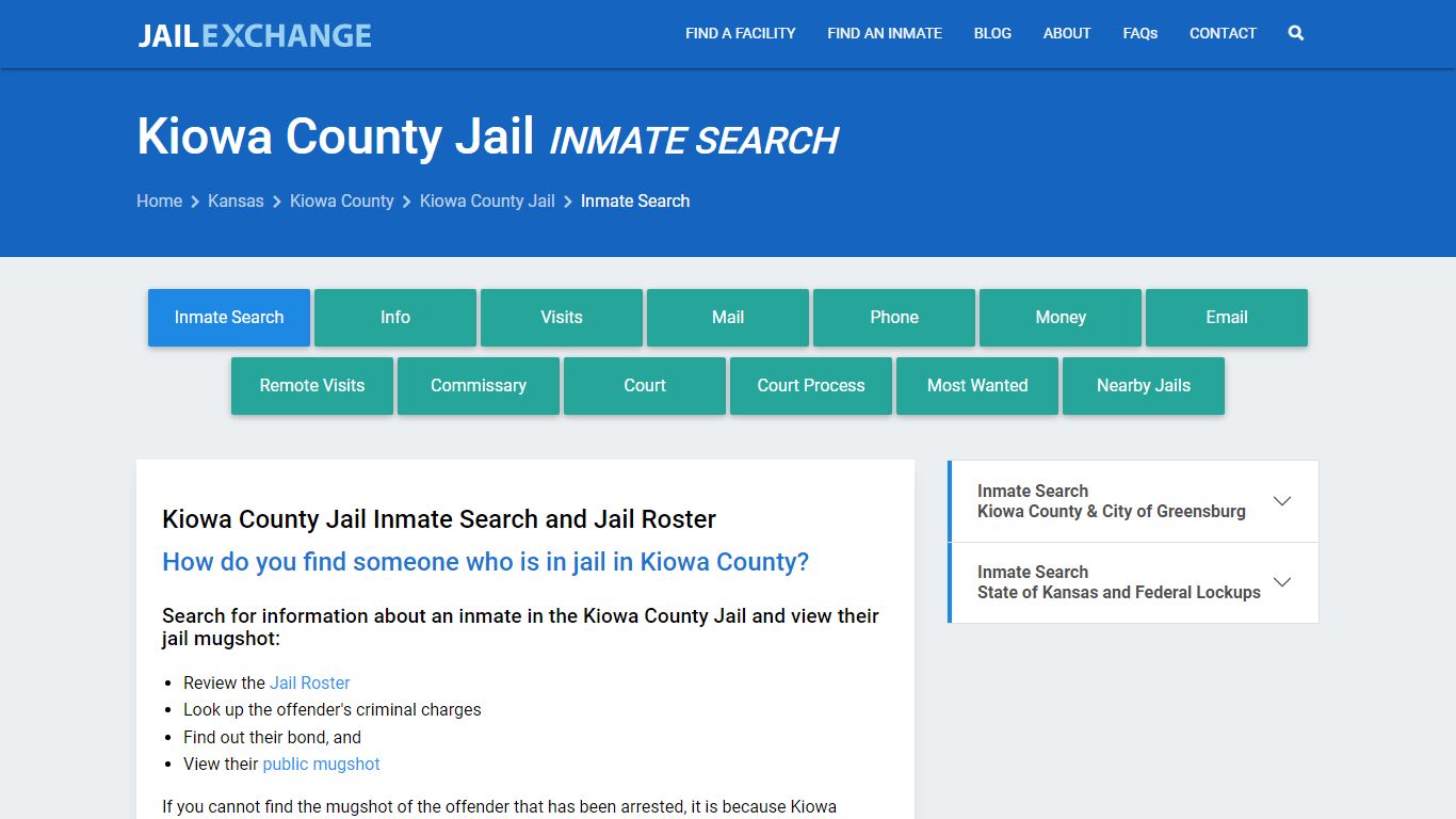 Inmate Search: Roster & Mugshots - Kiowa County Jail, KS