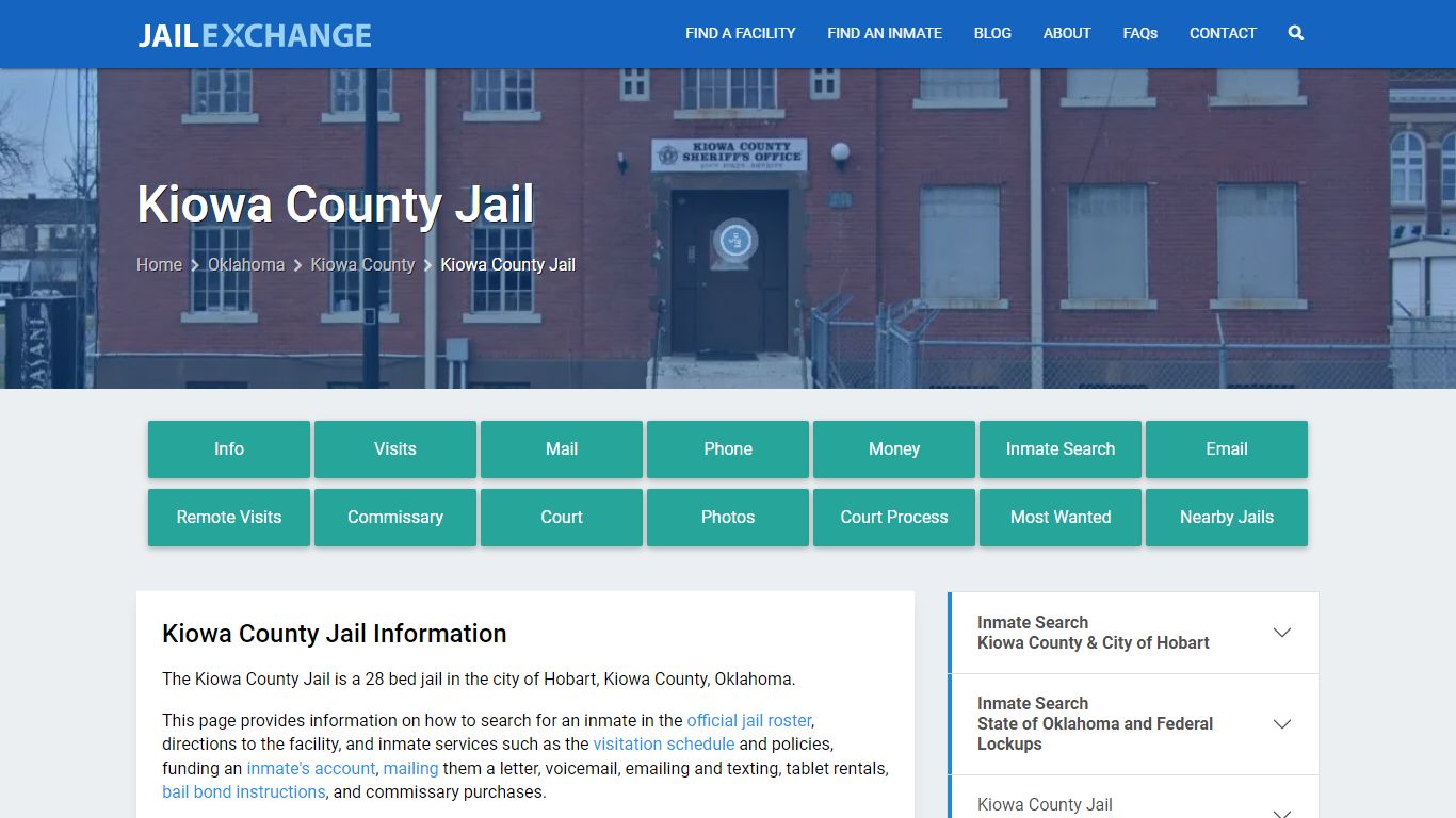 Kiowa County Jail, OK Inmate Search, Information